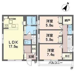 埼玉県川口市大字久左衛門新田【一戸建】の間取り