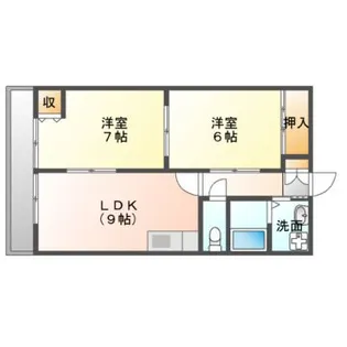 アーバン新徳田【1階】の間取り