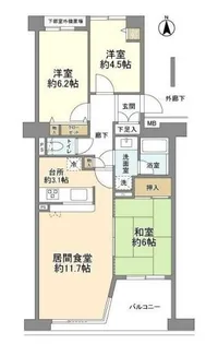 モナージュ旗の台【2階】の間取り