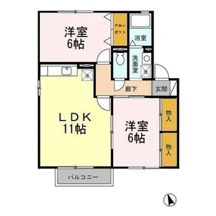 福岡県久留米市荒木町白口【アパート】の間取り