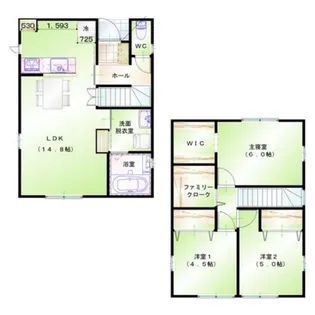 徳島県板野郡藍住町奥野字乾【一戸建】の間取り