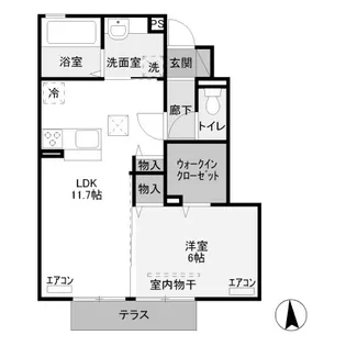 群馬県前橋市箱田町【アパート】の間取り