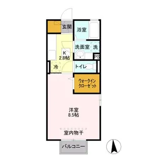 茨城県古河市中央町2【アパート】の間取り