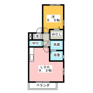 メゾンドール竹の山【1階】の間取り