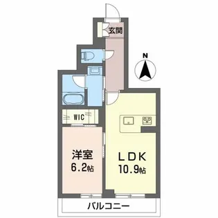ベレオガーデンズ北方【2階】の間取り