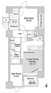 コンフォリア赤坂【4階】の間取り