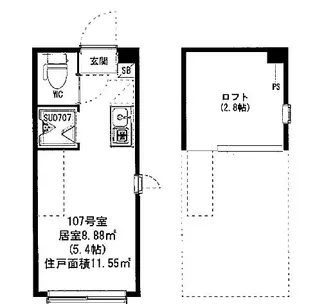 ハーモニーテラス桜上水III【2階】の間取り