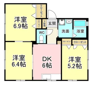 アリッサムK A棟【1階】の間取り