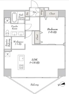ミリアレジデンス新宿御苑II【11階】の間取り