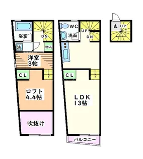 東京都立川市曙町3【アパート】の間取り