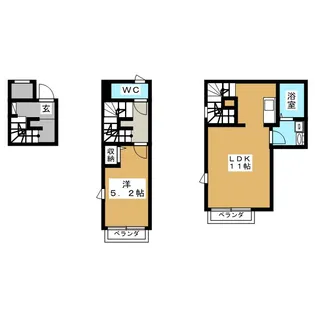 ヴィンテージ高松【3階】の間取り