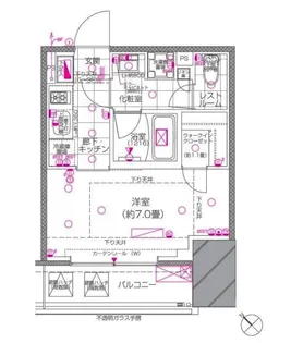 東京都港区赤坂6【マンション】の間取り