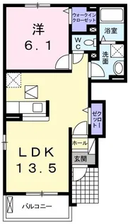 ジャルダンD【1階】の間取り