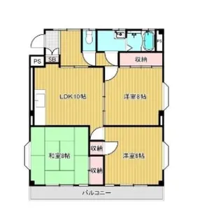 パルリバーサイドII【3階】の間取り