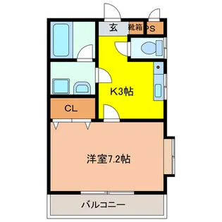 メモリアルハイツI【3階】の間取り