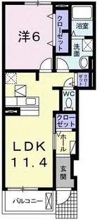 リバーサイド 浜【1階】の間取り