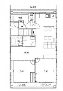 リノリノアパートメント【5階】の間取り