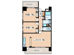 グラディート町田【8階】の間取り