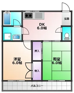 スカイハイツ【1階】の間取り
