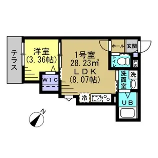 ヴェルフォーレ海神【1階】の間取り
