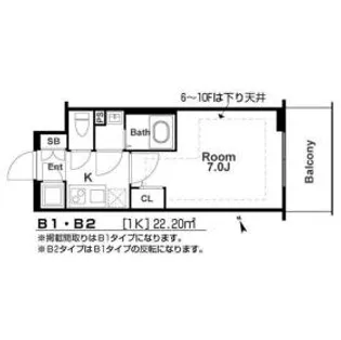 エスリード大阪城南グランデュクス【7階】の間取り