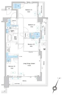 プレディアコート鷺沼【4階】の間取り