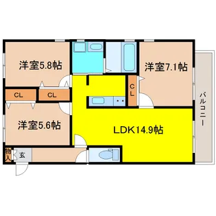 ヴィアーレSU【1階】の間取り