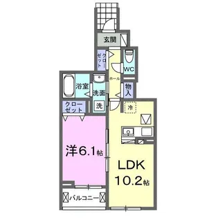 ヴィラ デ オーブVI【1階】の間取り