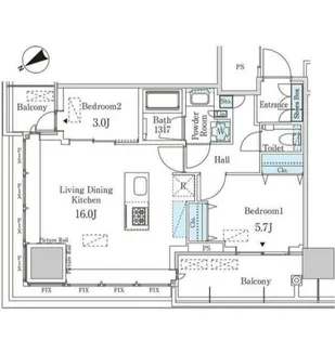 JP noie 蔵前【20階】の間取り