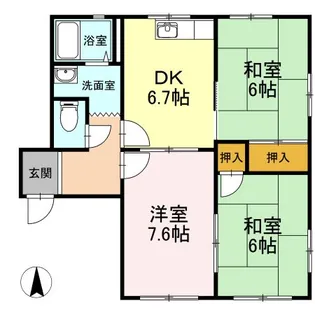 ボヌール羽屋A【1階】の間取り