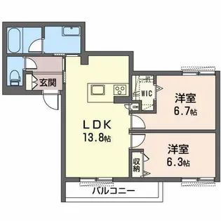 エスポワール デ M【2階】の間取り