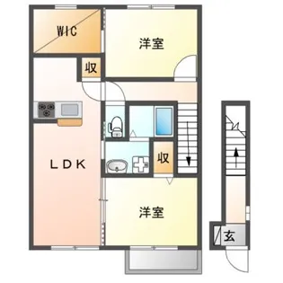 エルメゾン新涯【2階】の間取り
