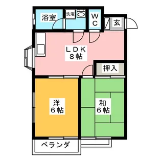 ワコーハイツ【2階】の間取り
