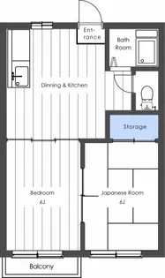 秋桜ハイツ【1階】の間取り