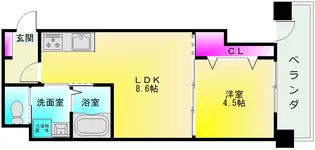 フウキレジデンス山本南【7階】の間取り