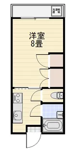グリッター新垢田 207号【2階】の間取り