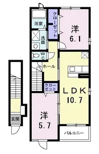 ヴァーチュ A【2階】の間取り
