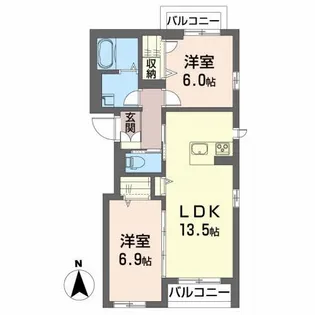 メゾン・プリムヴェール【3階】の間取り