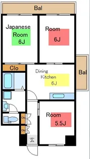東陽町ハイホーム A棟【8階】の間取り