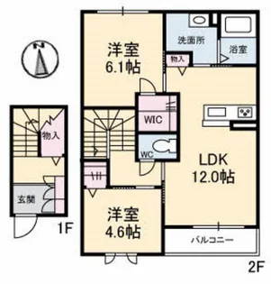 シャーメゾン ノア A棟【2階】の間取り