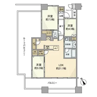 プラウドシティ日吉レジデンスII【17階】の間取り