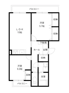 ブレインくのもとII【2階】の間取り