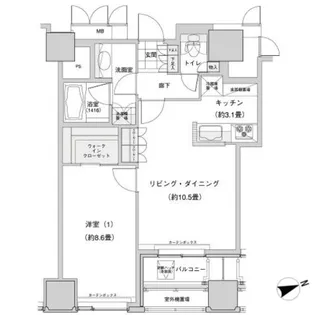 ウエストパークタワー池袋【20階】の間取り