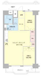 横浜若葉台3-2棟【12階】の間取り
