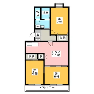 アローアイランド【3階】の間取り