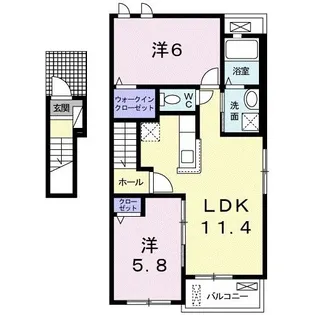 ミオリィI【2階】の間取り