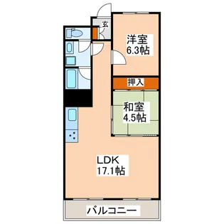 シャトー白山【3階】の間取り