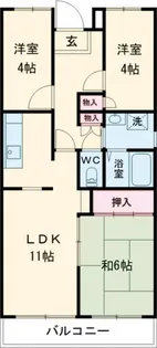 カサベルデ加古川【1階】の間取り