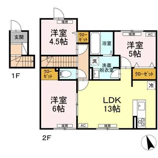 first sky B【2階】の間取り