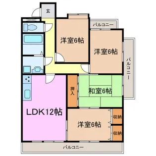 ホーム岩崎台【3階】の間取り